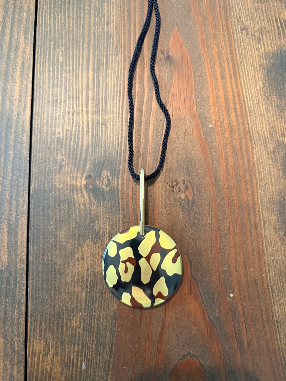 Bernardaud Porcelain Pendant with black cord